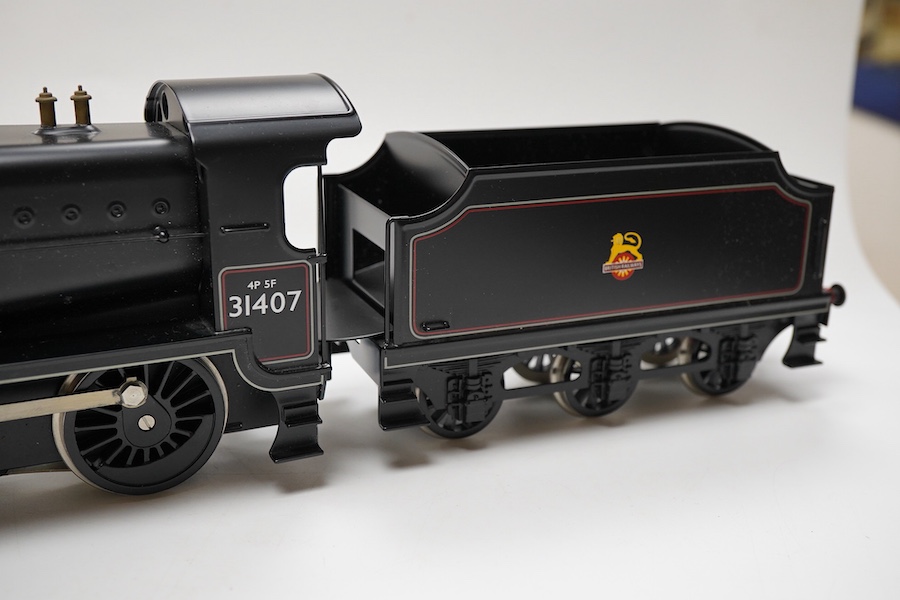 A boxed Bassett-Lowke by Corgi 0 gauge tinplate British Railways Maunsell N class 2-6-0 tender locomotive, 31407, in lined black livery, a special limited release, with option for two or three rail running, with instruct